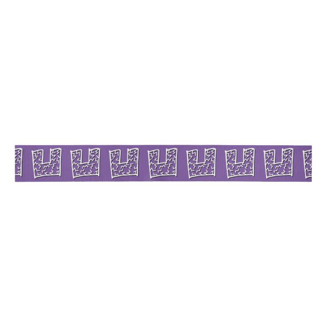 dent jaggy pattern grosgrain ribbon (Front)