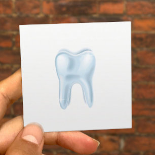 Dental 3D Tooth Minimalist Dentist Square Business Card
