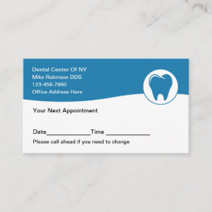 Dental Appointment Business Cards Budget Design
