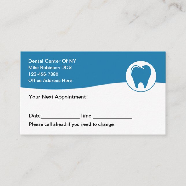 Dental Appointment Business Cards Budget Design (Front)