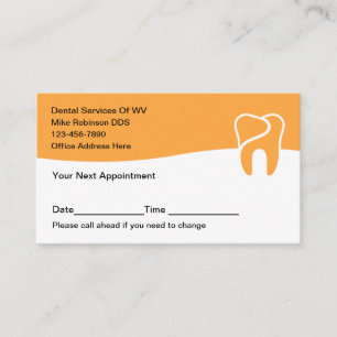 Dental Appointment Business Cards Modern