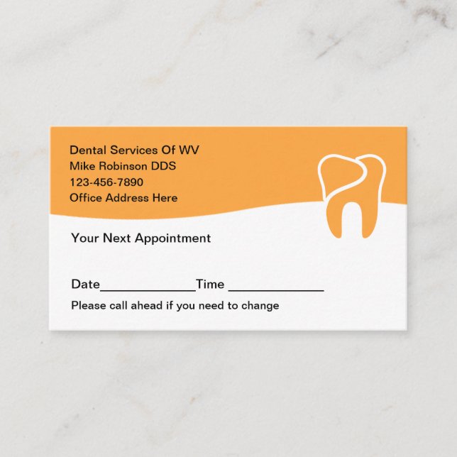 Dental Appointment Business Cards Modern  (Front)