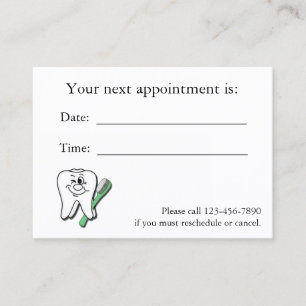 Dental Appointment Card