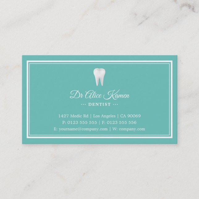Dental Appointment Card | Light Teal Dentist (Front)