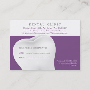 Dental Appointment Card   Purple Dentist