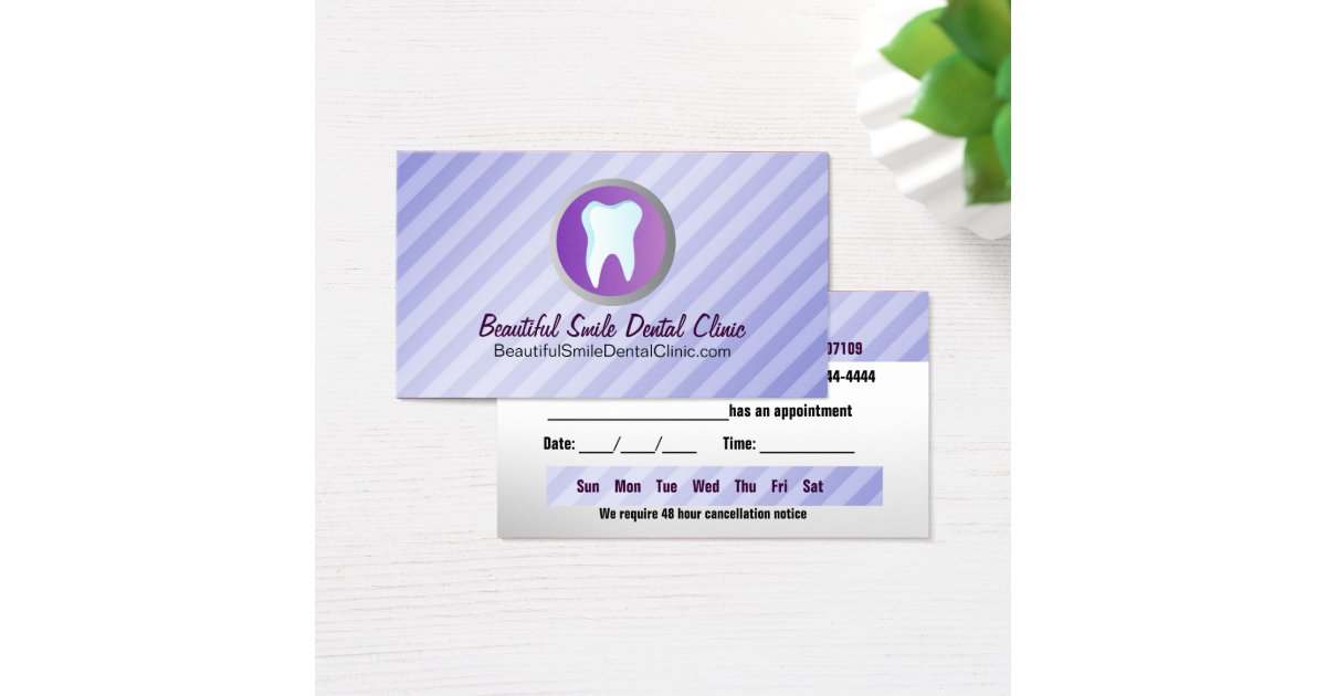 Dental Appointment Cards Template Zazzle