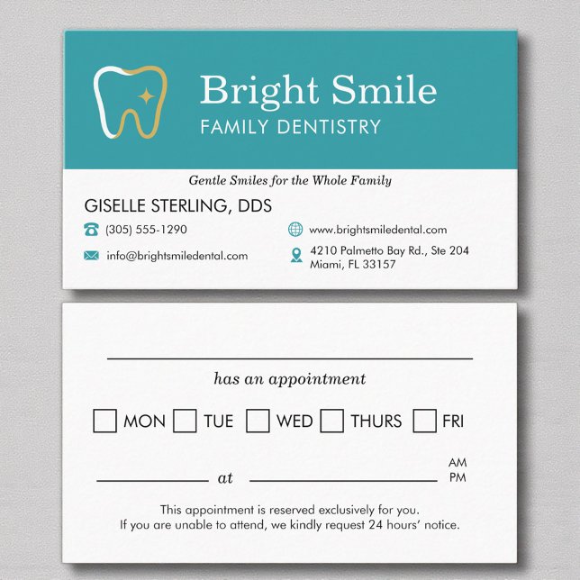 Dental Appointment Reminder Business Card (Creator Uploaded)