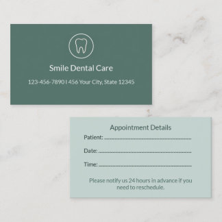 Dental Appointment Reminder Cards for Clinics