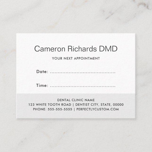 Dental appointment reminder cards - grey shades (Front)