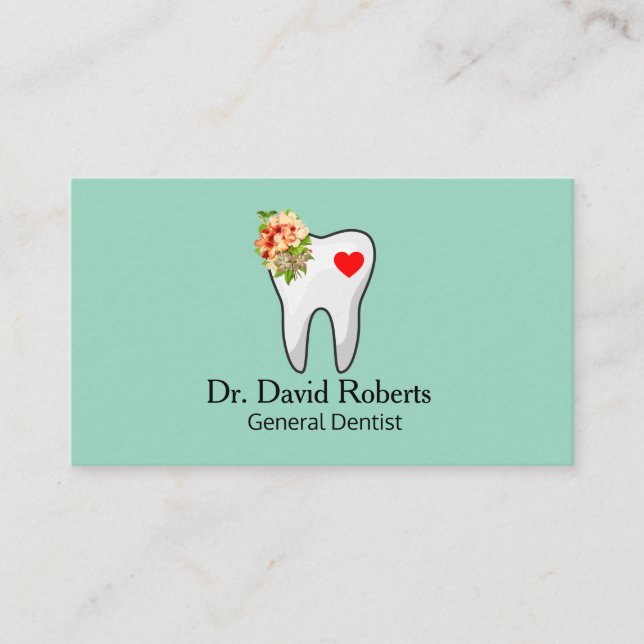Dental Appointment Tooth Heart  Card (Front)