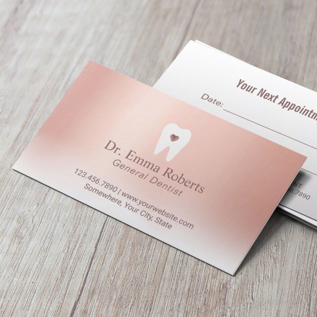 Dental Appointment Tooth Heart Rose Gold Dentist (Creator Uploaded)
