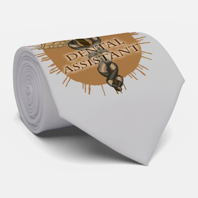 Dental Assistant Caduceus Tie (Rolled)