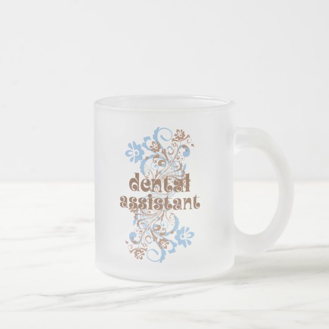 Dental Assistant Cute Gift Frosted Glass Coffee Mug (Right)