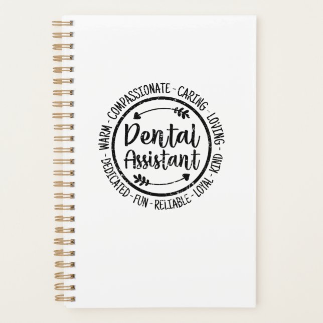 Dental Assistant Dentist Hygienist Dentistry Vinta Planner (Front)