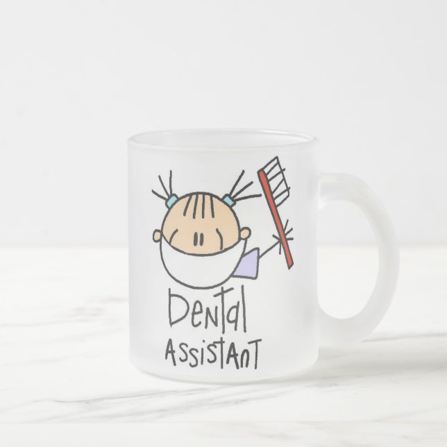Dental Assistant Frosted Glass Coffee Mug (Right)