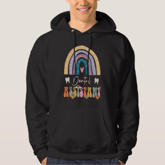 Dental Assistant Groovy Retro Vintage Rainbow Cute Hoodie