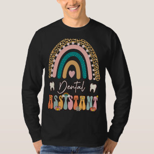 Dental Assistant Groovy Retro Vintage Rainbow Cute T-Shirt