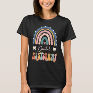 Dental Assistant Groovy Retro Vintage Rainbow Cute T-Shirt