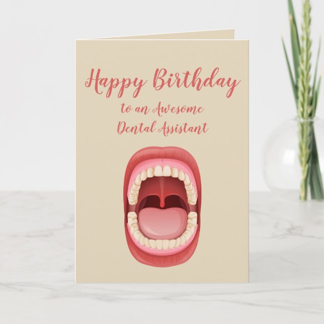Dental Assistant, Technician, Dentist Birthday Fun Holiday Card (Front)