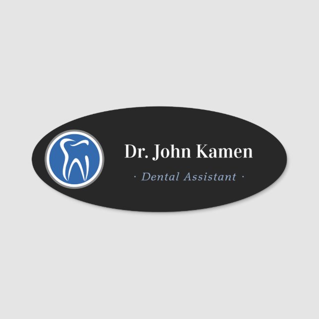Dental Assistant | Teeth Logo Name Tag (Front)