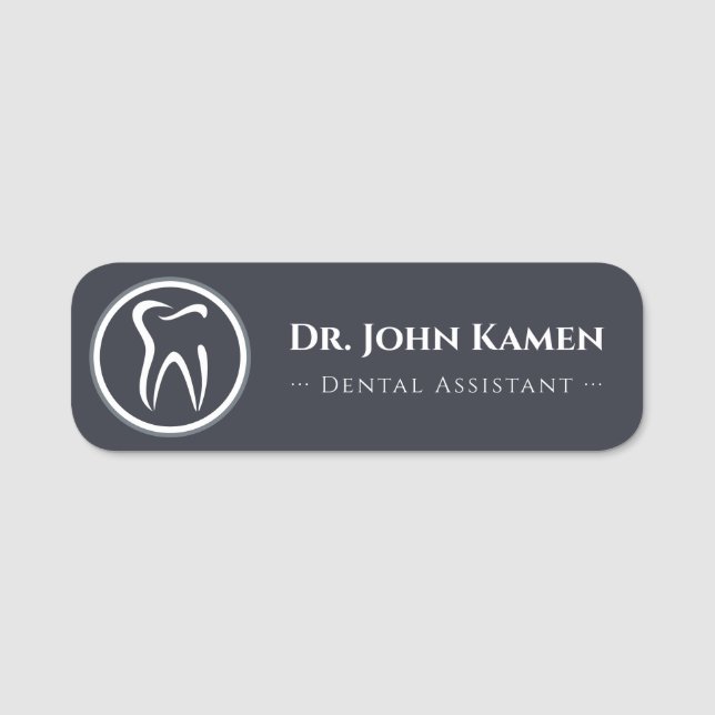 Dental Assistant | Teeth Logo Name Tag (Front)