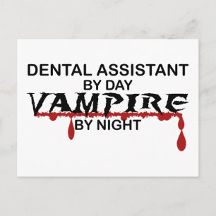 Dental Assistant Vampire by Night Postcard