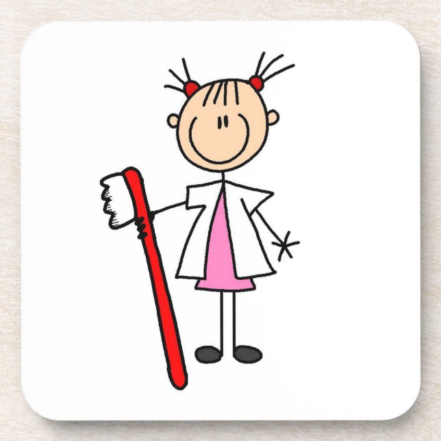Dental Assistant With Toothbrush Coaster (Front)