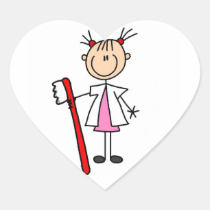 Dental Assistant With Toothbrush Heart Sticker