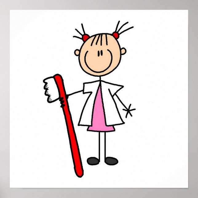 Dental Assistant With Toothbrush Poster (Front)