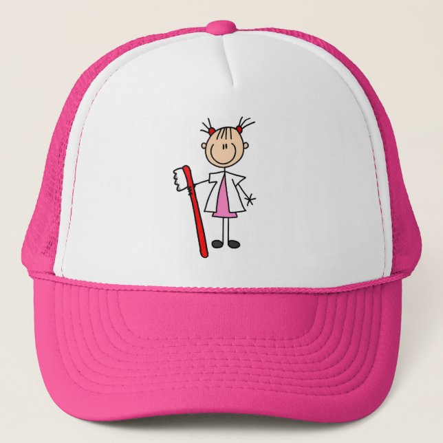 Dental Assistant With Toothbrush Trucker Hat (Front)