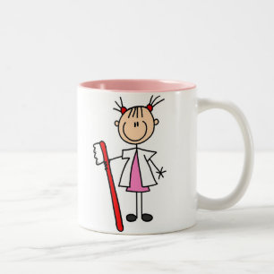 Dental Assistant With Toothbrush Two-Tone Coffee Mug