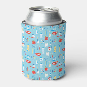 Dental Blue Pattern Can Cooler