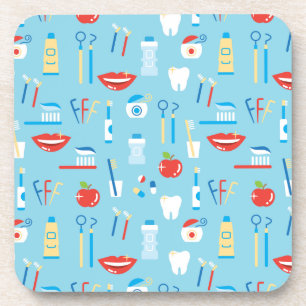 Dental Blue Pattern Coaster
