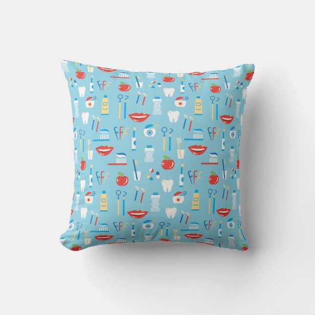Dental Blue Pattern Cushion (Front)