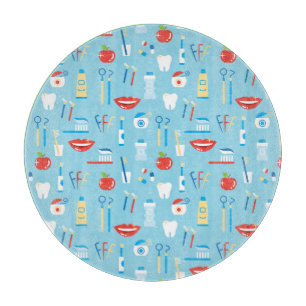 Dental Blue Pattern Cutting Board