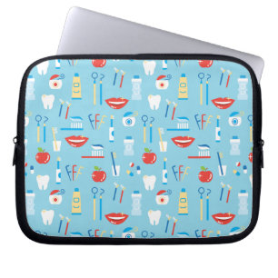 Dental Blue Pattern Laptop Sleeve