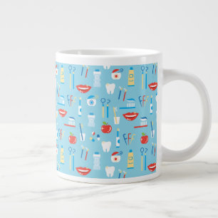 Dental Blue Pattern Large Coffee Mug