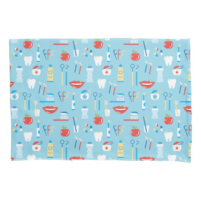 Dental Blue Pattern Pillowcase (Front-Left)