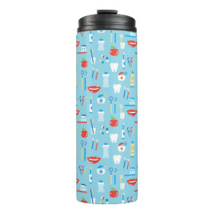 Dental Blue Pattern Thermal Tumbler
