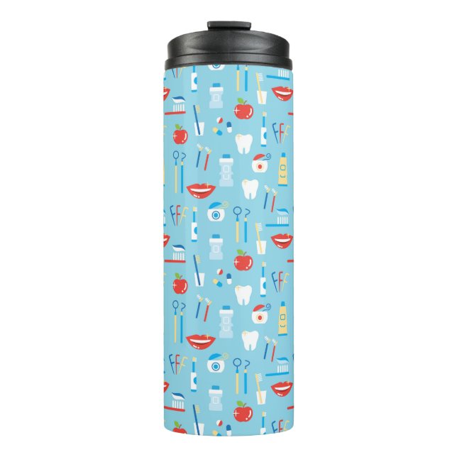 Dental Blue Pattern Thermal Tumbler (Front)