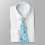 Dental Blue Pattern Tie<br><div class="desc">This pattern features various tools related to a dentist's office.</div>