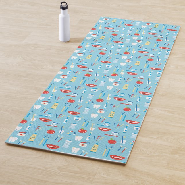 Dental Blue Pattern Yoga Mat (In Situ)