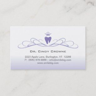Dental Business Card Swirl Tooth Logo Purple
