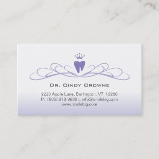 Dental Business Card Swirl Tooth Logo Purple