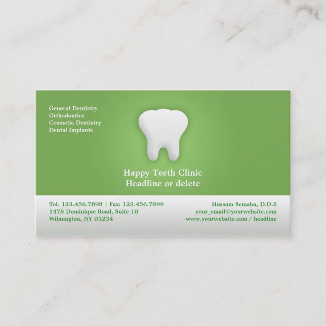 Dental Business Card with Appointment (Front)
