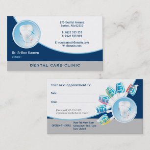 Dental Care Clinic Dentist Appointment Card