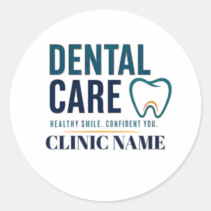 Dental Care Clinic Design Classic Round Sticker