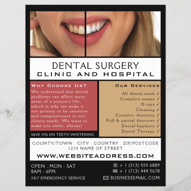 Dental Care, Dentistry, Dentist Advertising Flyer (Front)