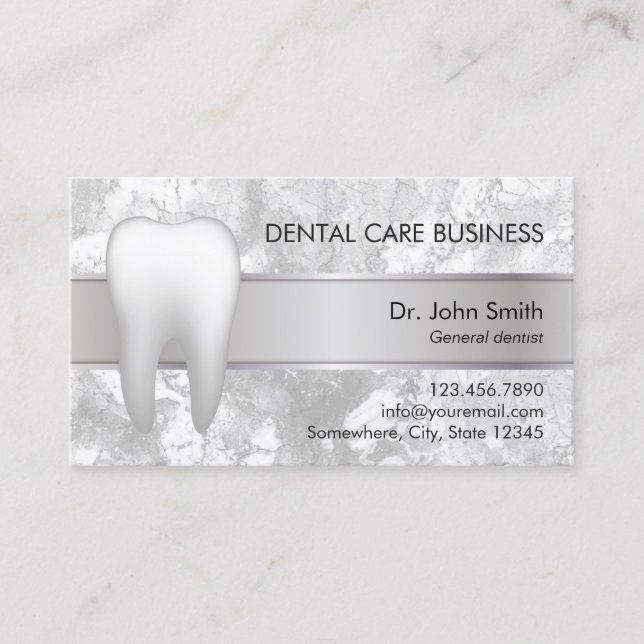 Dental Care Elegant Marble Dentist Appointment (Front)