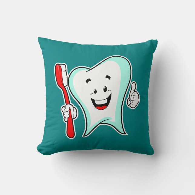 Dental Care Happy Tooth with Toothbrush Cushion (Front)